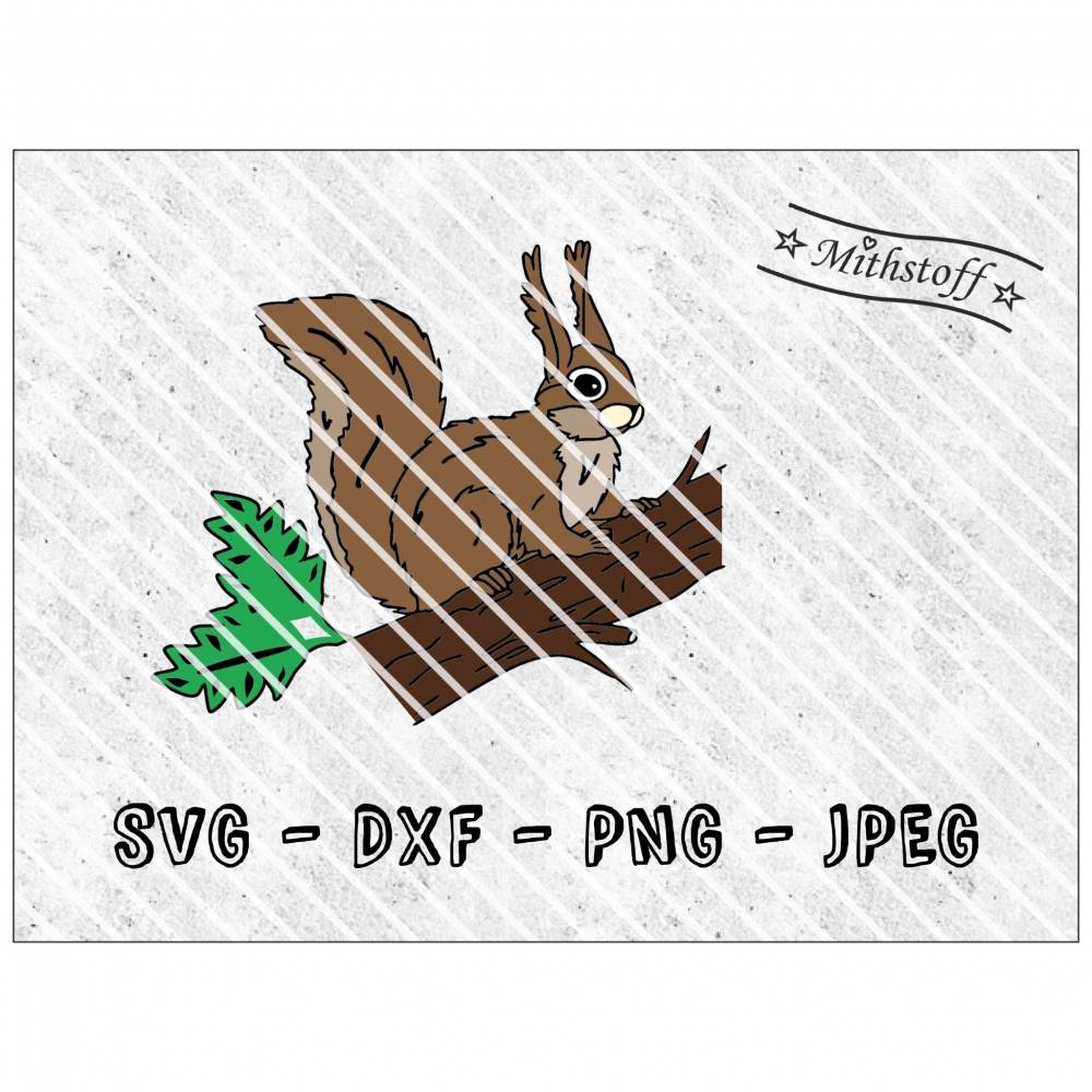 Plotterdatei - Eichhörnchen - Hörnchen - SVG - DXF - Datei Bild 1