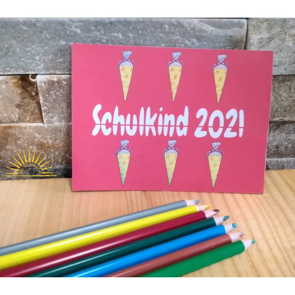 Plotterdatei - Schulkind 2023-2025 - Einschulung - SVG - DXF - PNG - Jpeg - Schultüte Zuckertüte -i-Dötzchen - Postkarte Bild 7