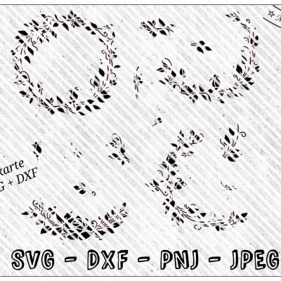 Plotterdatei - Blumenbordüre - Blüten - SVG - DXF - Datei - Frühling - Sommer - Postkarte - Brief