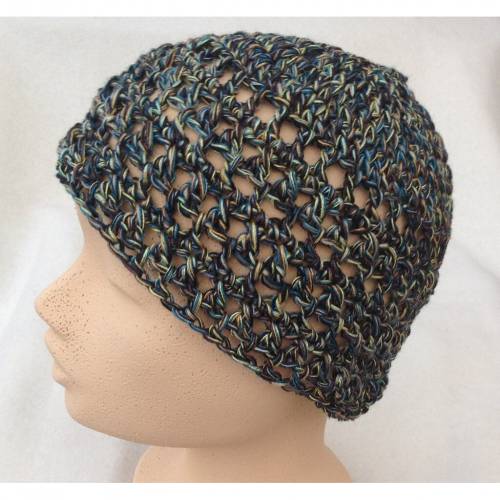 gehäkelte mehrfarbige Beanie Mütze