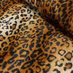  Fellimitat Leopard groß/dunkel Fell Plüsch Webpelz (1m/9,-€)