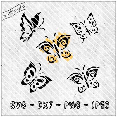 Plotterdatei - Schmetterlinge Vol. 1 - Frühling - Schmetterling - SVG - DXF - PNG - Jpeg - Datei