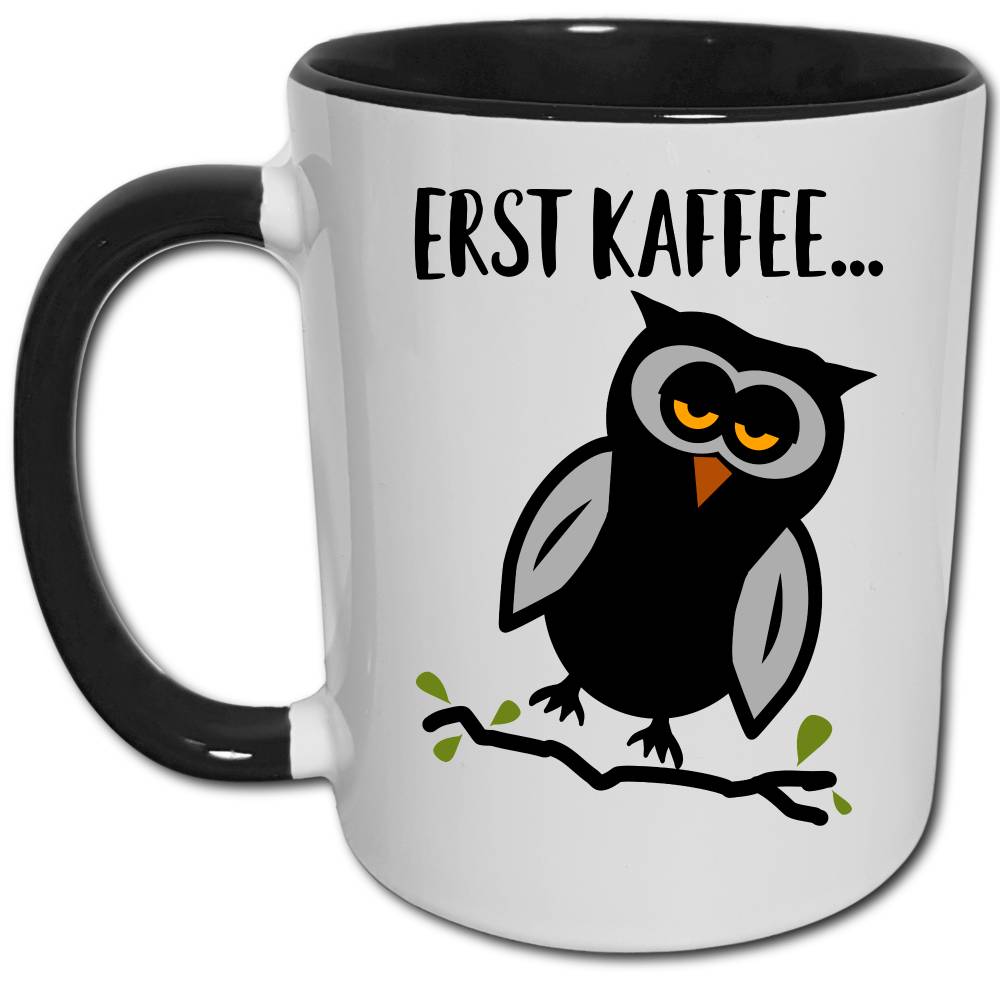 Müde Eule Tasse, Kaffee Sprüche Lustig, Morgenmuffel Kaffeetasse, Arbeit Büro Geschenke, Früh Aufstehen Job Kaffeebecher