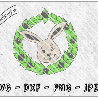 Plotterdatei - Osterkranz - Frühling - Ostern - Osterhase - SVG - DXF - PNG - Jpeg - Datei