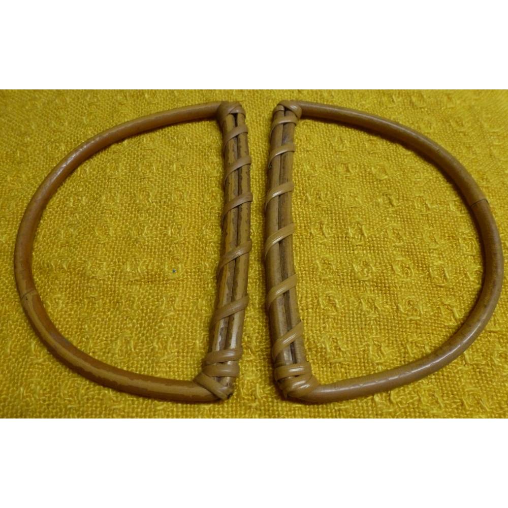Vintage 2 alte Taschenhenkel - Griffe - Bambus