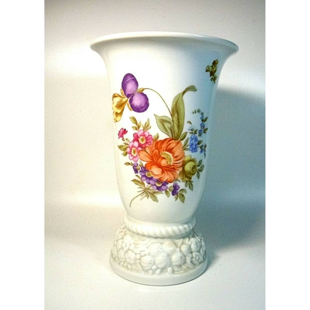 Vintage Rosenthal Vase Maria Sommerblumen 50/60er Jahre, 19 cm, gebraucht