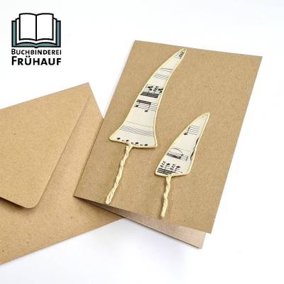 Weihnachtskarte mit Papierdrahtfiguren Weihnachtsbäume