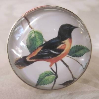Cabochon Glasstein Ring Motiv Vogel "Noir" Geschenkidee für Geburtstag Weihnachten Vintage Stil