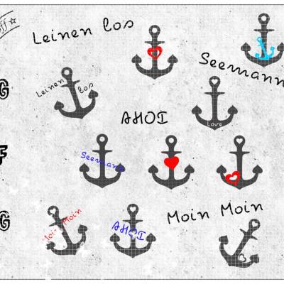 Plotterdatei - Anker - Ahoi - Maritim - Seefahrt - SVG - DXF - PNG - Datei