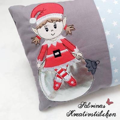 Doodle Stickdatei Weihnachtselfe