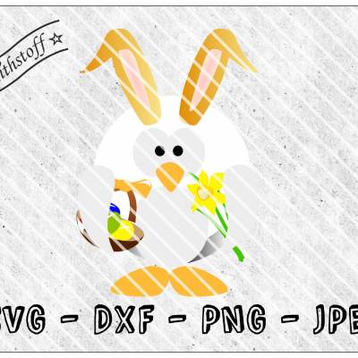 SVG - DXF - PNG - Jpeg - PinguHasi - Pinguin - Osterhase - Datei - Plotterdatei - Ostern - Hase - Kinder - plotten
