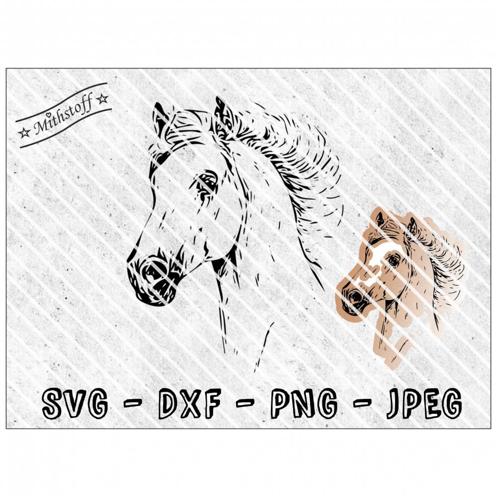 Plotterdatei - Pferd - Kinder - SVG - DXF - PNG - Datei - Mädchen - Junge - Pferde - wild - wildpferd Bild 1