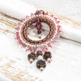 lässiger beadwork anhänger, rosa, geschenk weihnachten