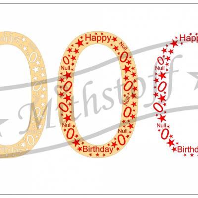 SVG - PNG - DXF - Datei - Geburtstagszahl - Null - Zahl - 0 - Plotterdatei - Happy Birthday