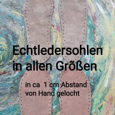 Echtledersohlen gelocht zum annähen, alle Größen