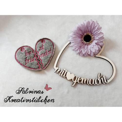 Ith Stickdatei Anhänger best friends - in the hoop