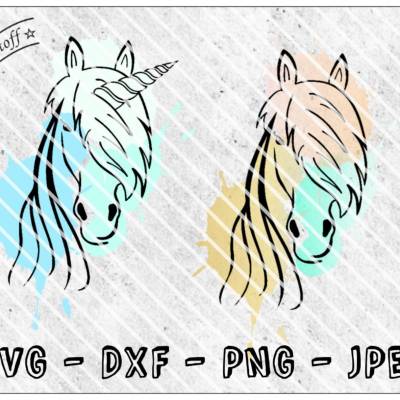 Plotterdatei - Einhorn - Pferd - SVG - DXF - PNG - Jpeg - Datei