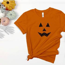 Kürbisgesicht zum Verzieren von Kleidung und Kissen - HalloweenFREEBIE
