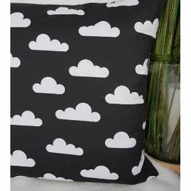 Kissen schwarz weiß, Dekokissen Wolken, Zierkissen, Kissen, 50x50 cm