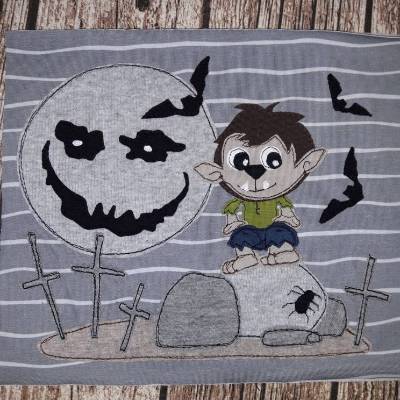 Applikationsvorlage Halloween Werwolf – PDF Datei zum Applizieren, Nähen & Verzieren für Halloween