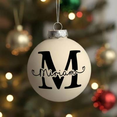 Personalisierte Weihnachtskugel 8 cm Glas – mit Name – Weihnachtsdeko Geschenk Weihnachten – Baumschmuck handmade