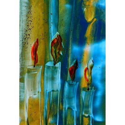 „Stimmungsvolle Weihnacht“ - Original Encausticmalerei, Unikat ohne Rahmen