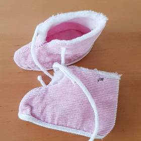 Vintage,rosa Erstlingsschuhe, Baby Krabbelschuhe,Feincord
