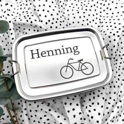 Brotdose personalisiert Fahrrad Edelstahl