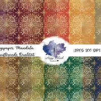 Mandala 26 Digipaper JPEG hochauflösende Qualität (300 DPI) Endlosmuster  auch für Weihnachten passend