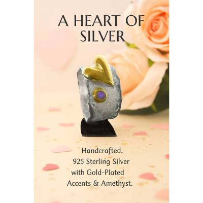 Goldschmiede Herzring "A heart of silver" , Ring mit Herz, Silberring, Valentinstag, Verlobungsring, Liebe