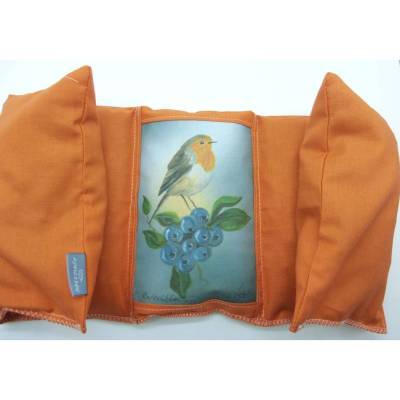 Kirschkernkissen 'Rotkehlchen', XXL-Version, Unikat