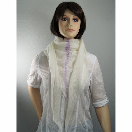Dreieckstuch, Schultertuch, Halstuch, Kid Mohair weiß