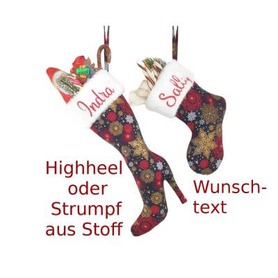 Nikolaussocke oder Highheel mit deinem Wunschtext