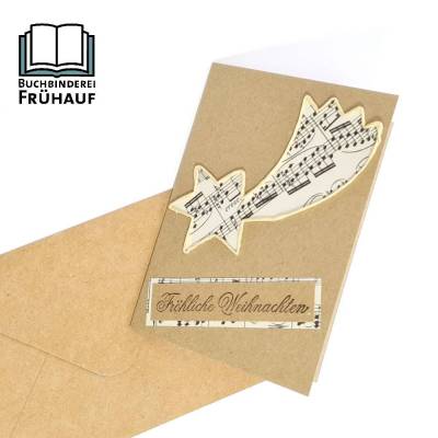 Weihnachtskarte mit Papierdrahtfiguren Schweifstern