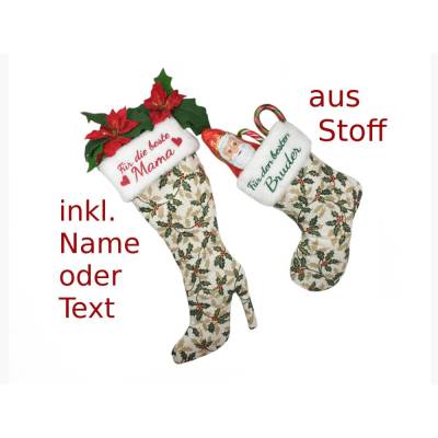 Weihnachtsstiefel Nikolaus mit Name oder Text