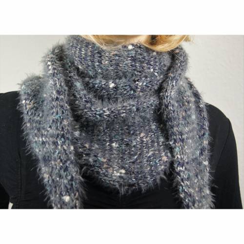 Dreieckstuch, Schultertuch, Halstuch, Schal, Strick grau