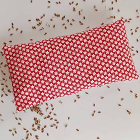 Augenkissen Yoga Relax Entspannung mit Leinsamen und Lavendel in Rot mit Blümchen