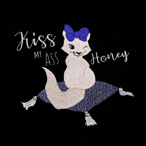 Vollstick Stickdatei Katze - Kiss my ass