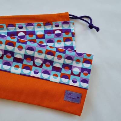 BUNTE BÄCKERTÜTE; in lila-orange KREISE - groß - von he-ART by helen hesse