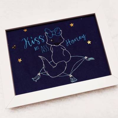 Redwork Stickdatei Katze - Kiss my ass