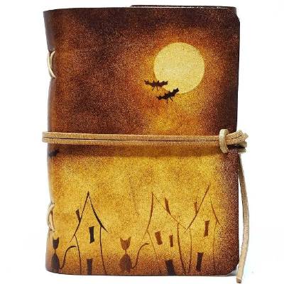 Lederbuch – Soft OX Antique Lion – Kitty – Nightlife in town - Kompaktes Tagebuch oder Notizbuch
