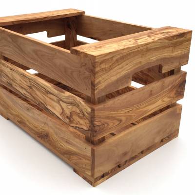 Kiste handgefertigt aus Olivenholz, Größe XL, Aufbewahrung, Gemüsekiste, Obstkiste, Dekor Holzkiste, Hochwertig.