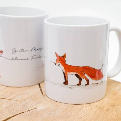 Frühstückstasse mit Fuchs, Tasse Personalisierbar, Weihnachtsgeschenk Tasse