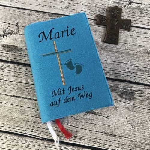 Filz-Einband / Gotteslobhülle mit Stickerei