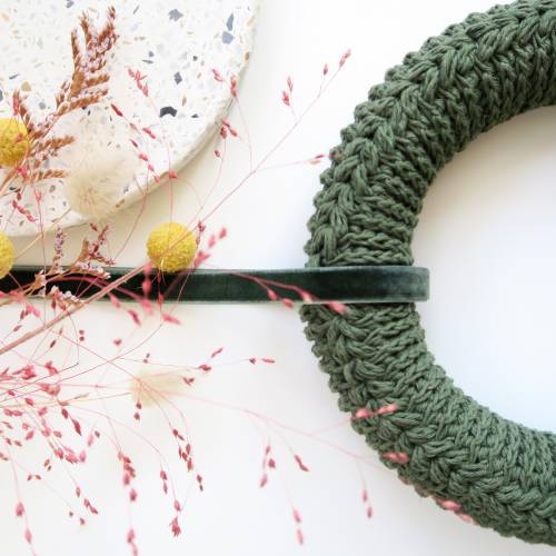 gehäkelter Türkranz grün ( Weihnachten, Advent)