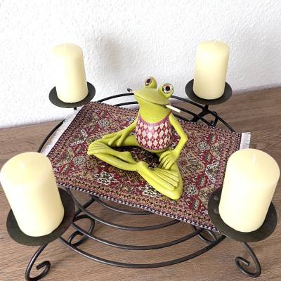 Adventsfrosch Adventkranz, Advent, Weihnachten, Frosch Adventkranz, Frosch Figur, witziger Adventkranz, Adventsdeko, 4 K