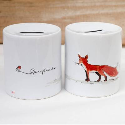 Spardose mit Fuchs, "Sparfuchs", ein tolles Weihnachtsgeschenk für Kinder