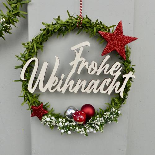 Fensterdeko, Fensterschmuck WinterAdvent-Weihachts-Deko, Kranz "Frohe Weihnacht"