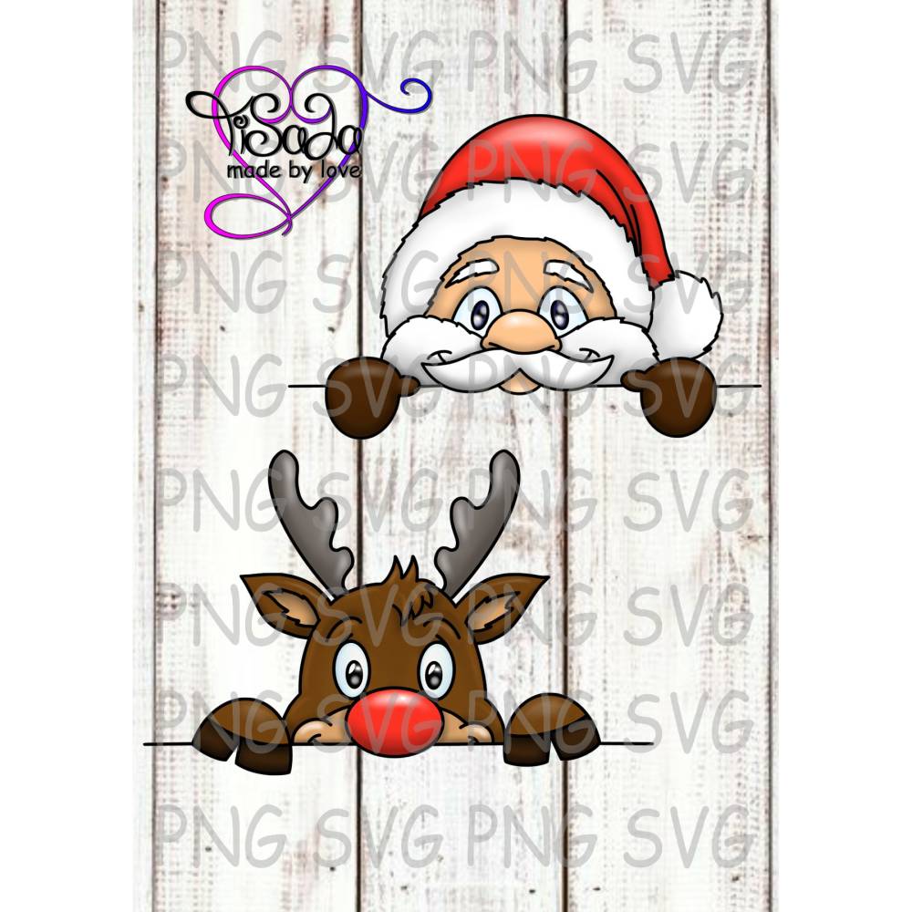 TiSaJa - Plotterdatei "Kuckuck Nikolaus und Rentier" SVG, DXF, inkl. Digistamp PNG Bild 1