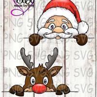 TiSaJa - Plotterdatei "Kuckuck Nikolaus und Rentier" SVG, DXF, inkl. Digistamp PNG